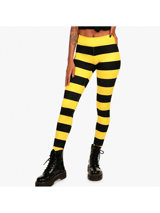 Tipsy Elves Pants - NWT Tipsy Elves Bumblebee Striped Halloween Leggings Size Medium